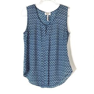 3/$30 Laundry by Shelli Segal | Blue Diamond Pattern Polyester Tank S